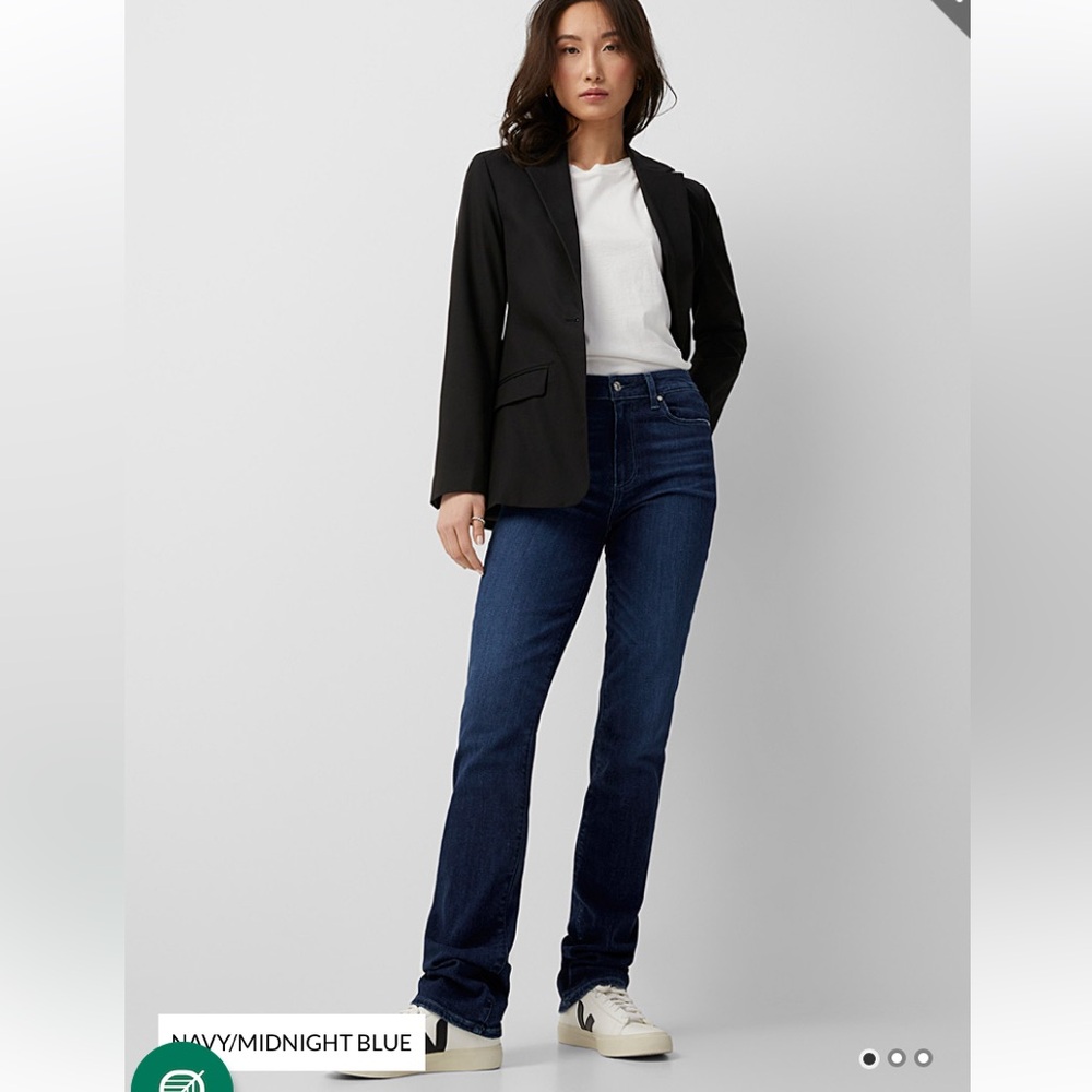 Paige Hoxton Straight Leg Dark Wash Jeans